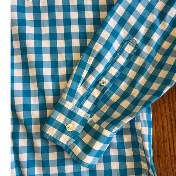 American Eagle Everyday Plaid Button Up Shirt Long Sleeve, Blue/White size Large - Picture 14 of 16